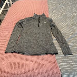 Under Armour, Medium, Gray, Quarter-Zip Pullover, Thumb Holes